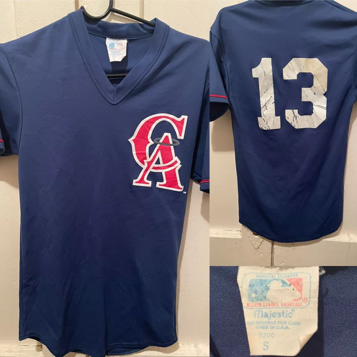 Vintage #13 California Angels Jersey Majestic MLB Baseball Mens Small