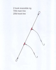 4 X Two circle reversible hook flapper sea fishing rig, in sizes 2/0 hook's. 