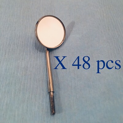 48 Pieces Dental Stainless Steel Mouth Mirrors 5# Cone Socket Autoclaveable