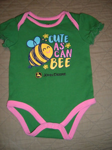 John Deere 'Cute As Can Bee" Infant Girls 3/6 Months One Piece