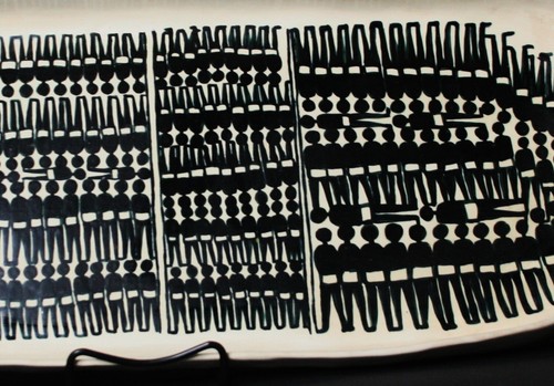 Black American Sculpture Middle Passage Slave Ship Ceramic Bowl 26WX10L VTG