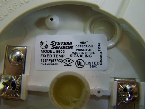 System Sensor 5603 Heat Detector Single Circuit 135°F Fixed Temp - Picture 6 of 6