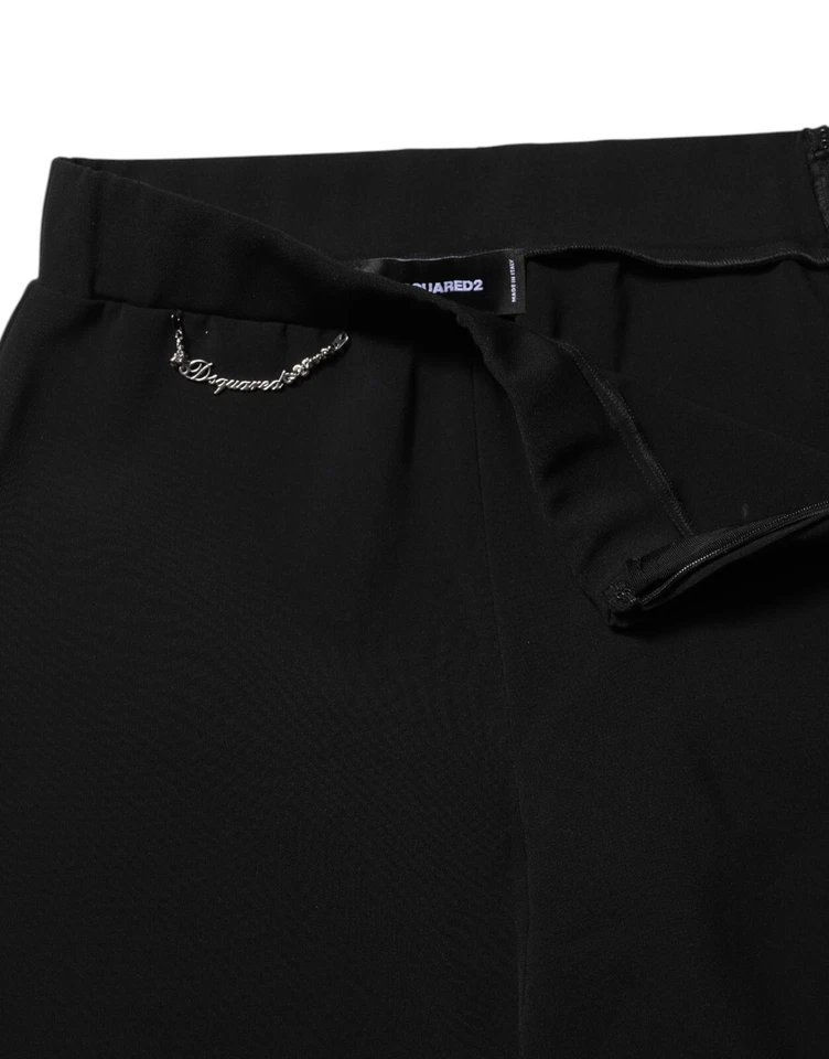 Pantalón DSQUARED2 Negro Poliéster Cintura Alta Acampanado IT38/US4/XS 580usd Foto 3 de 4