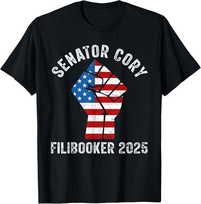 Senator Cory Booker Filibuster Cory FiliBooker America Flag T-Shirt