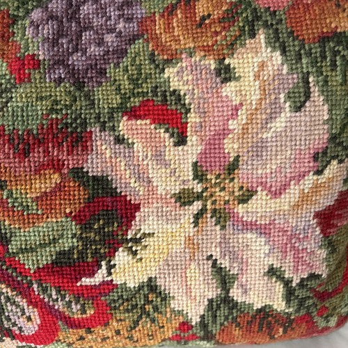 Vintage Nadelspitze Überwurf Akzent Kissen 11x16 Blumen Samt Rücken - Bild 7 von 9