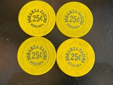Lot of 4 25 Cent Bonanza Casino Chips Reno Nevada
