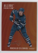 2025-26 Upper Deck Allure Color Flow Red Orange Macklin Celebrini #CF-28 8mm