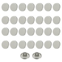 30 StüCk MetallknöPfe Zum NäHen,Rund,Flach,10Mm,Legierungsknopf,Grau