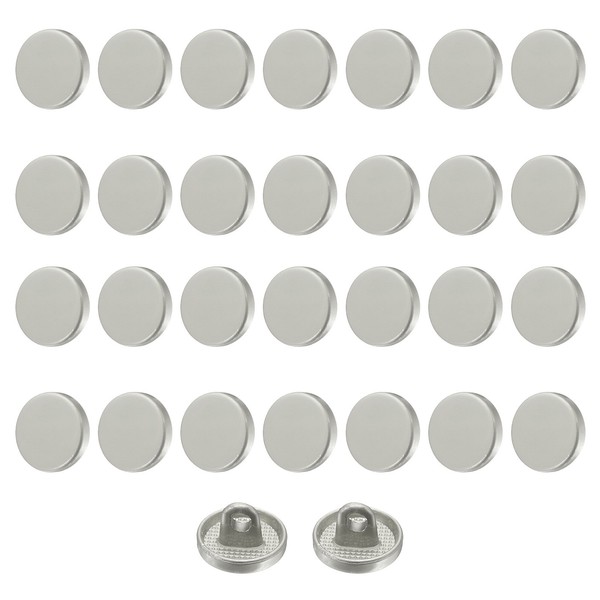 30 StüCk MetallknöPfe Zum NäHen,Rund,Flach,10Mm,Legierungsknopf,Grau-image