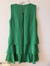 Lauren Ralph Lauren Green Tiered Chiffon Dress Size 2 Elegant
