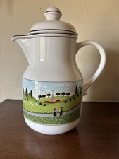 Villeroy & Boch  Design Naif Village Ceramic  Lidded Coffee Pot EUC!