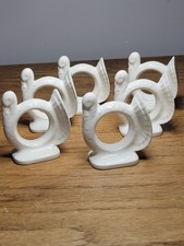 Turkey Thanksgiving Napkin Rings Ceramic Set Of 6 Fall Dinner Party