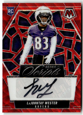 Panini NFL Mosaic  2025 No. RS-LWR LaJohntay Wester Rookie Red Wave Auto