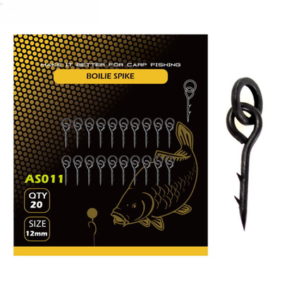 20pcs European Style Carp Hook Straight Shank Ring Point for Bottom Fishing