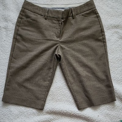Express Design Studio Editor Bermuda Shorts Brown Plaid Sz 4 Dark Academia