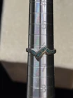 Southwestern Jewelry USA Vintage Silver Ring Band Crushed Turquoise Size 6