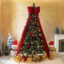 Christmas Tree In/Outdoor 7.5 FT Artificial w/ Lights, Ornaments for Holiday