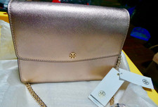 Tory Burch metallic pink rose gold leather crossbody BAG