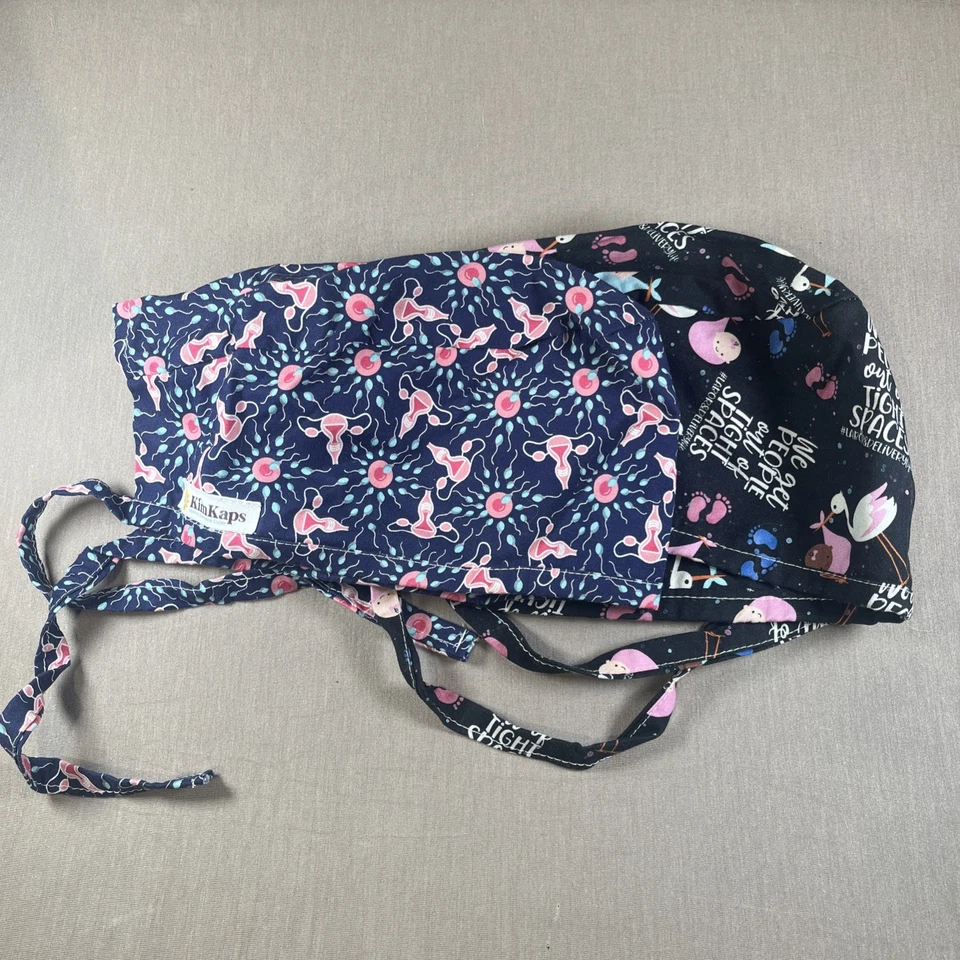 KimKaps Scrub Cap Womens Care Fertility Pregnancy Birth Conception Set of 2 - Image 2 of 4