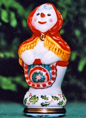 HALCYON DAYS RARE BABOUSHKA SNOWMAN BONBONNIERE BOXED & PERFECT 