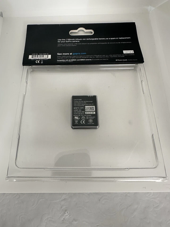 Batería recargable de iones de litio para cámara GoPro HERO3 y Hero3+ AHDBT-302 OEM Foto 3 de 4
