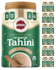 Baron's USDA Organic Tahini Pure Sesame Paste 12 x 16 oz Jars Rich Creamy Spread