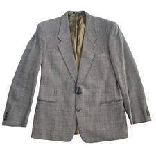 Vintage Giorgio Armani Mens Grey Houndstooth Blazer Size 41