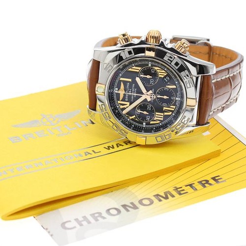 Breitling Chronomat 44 Bicolore IB0110 44mm SS Black Dial Auto...