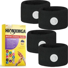 Motion Sickness Bands/Acupressure Nausea 2 Pair (Pack of 1), 2bb-doule Black 