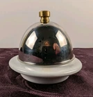 Vintage Butter Dish Dome Lid Vernox Milk Glass Base Brass Knob Lidded Butter Set