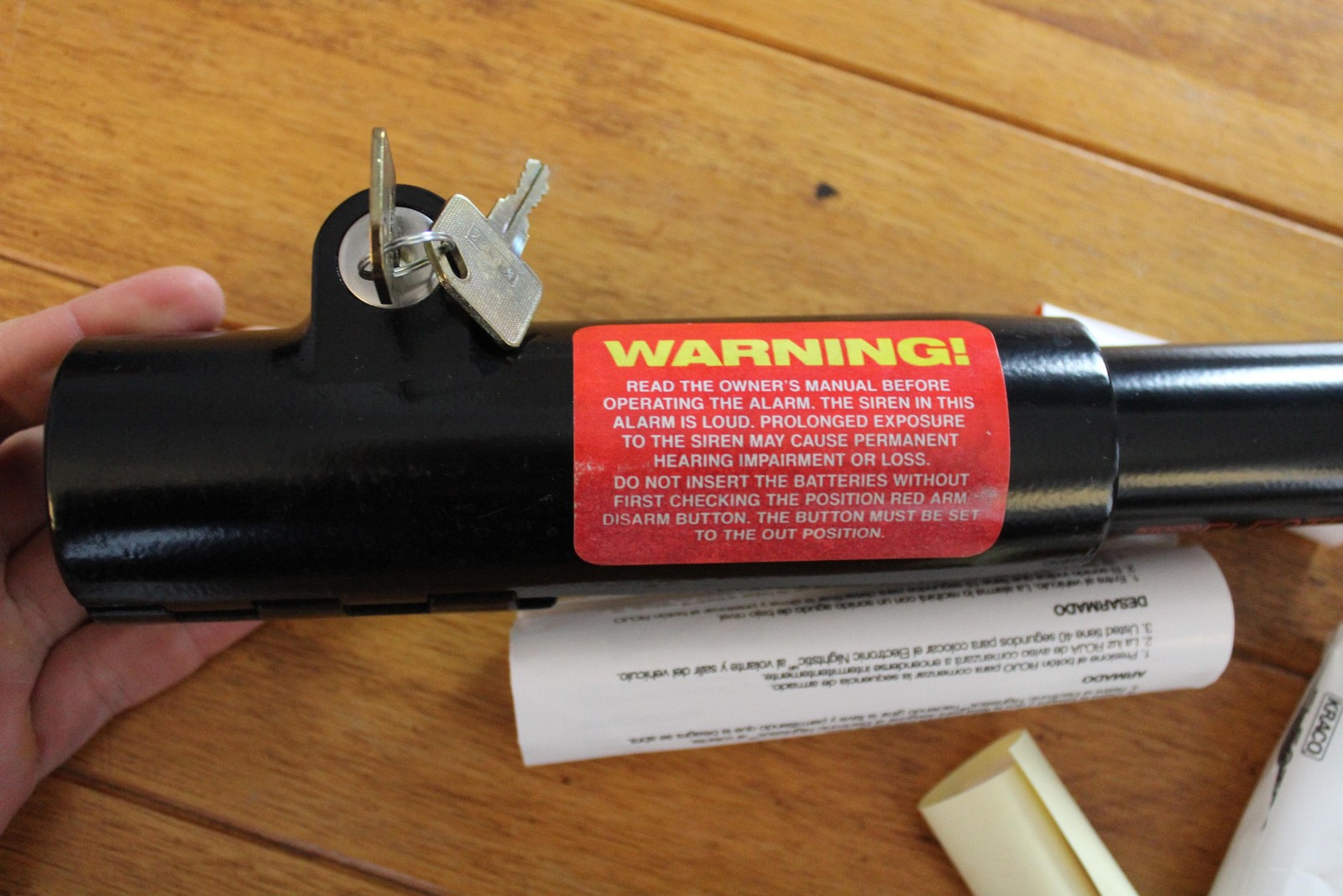 Vintage Kraco Nightstick Anti-Theft Steering Wheel Lock Alarm KMS-009 w/ Keys