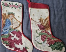 Needlepoint Christmas Angel Stockings 2 - Imperial Elegance