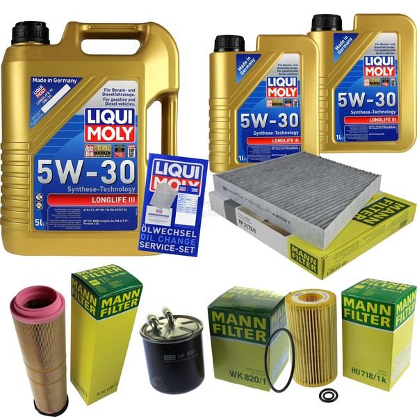 Mann Inspektionspaket 7L Liqui Moly Longlife 5W-30 FüR Mercedes E-Klasse W211-image