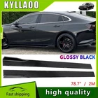 78.7'' Gloss Black Side Skirts Extension Splitter For Chevrolet Malibu 2016-2025