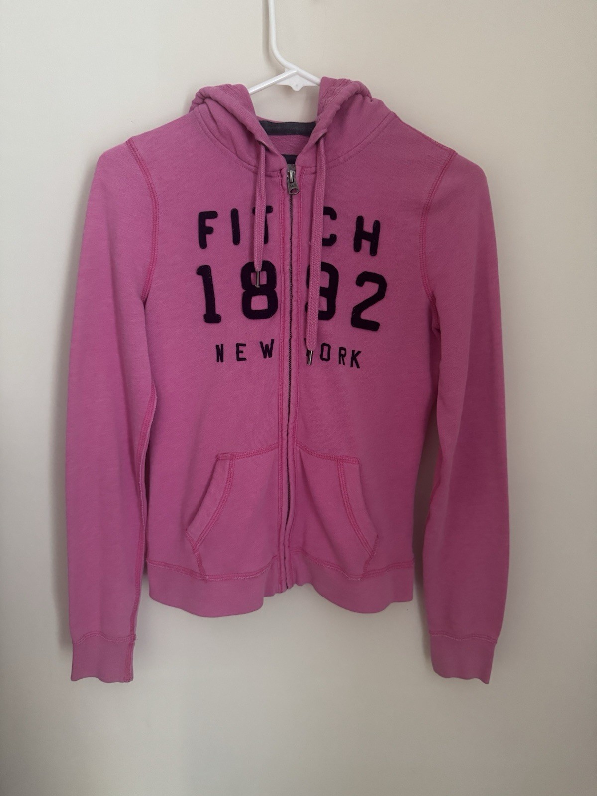 Abercrombie & Fitch Y2K Pink Zip Up Hoodie Jacket Women’s Size Small