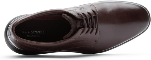 Oxford Rockport para hombre Dresports lisos marrón oscuro nuevos con caja 7M - Imagen 4 de 5