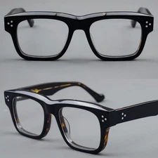Thick Acetate Square Leopard Eyeglass frames Women MenGlasses FullRim Spectacles