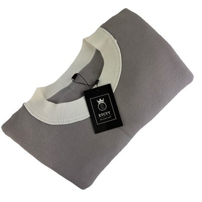Etcyy Gray White Long Sleeve Sweatshirt Size Large - New Tags