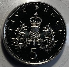 Great Britain 5 Pence 1988 - Scotland Thistle Plant - Brilliant Uncirculated
