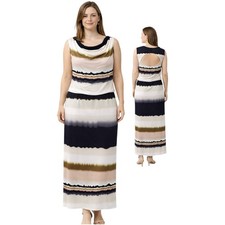 ABS by Allen Schwartz Maxi Dress Sz. 1X Earth Tones Tie Dye Boho NWT $328