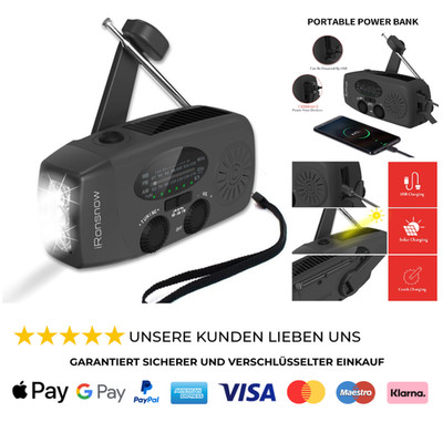 Notfall Solarradio Tragbares AM FM USB Ladegerät 2000mAh