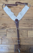 Teskeys Mohair String Breast Collar Western Cowboy Horse Tack Natural Thick Leat