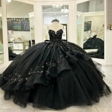 Luxury Bk Quinceanera Dress Tull Applique Crystal Lace Ruffles Layering vestidos