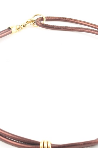 Collar Mujeres Cadena marrón-color oro look casual - Imagen 3 de 5