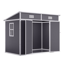 Outdoor Large Plastic Shed 8x4FT Garden Tools Storage House with 2 Doors ,Window