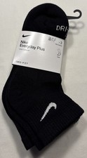 Nike DRI-FIT Everyday Plus Ankle Socks 3 Pairs Men  s Black SX6890-010 FREE SHIP