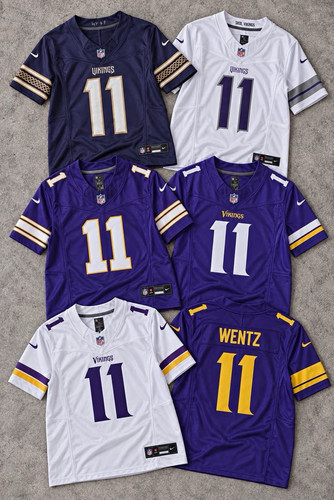 Nike Minnesota Vikings Carson Wentz #11 Football Jersey Purple White Gold