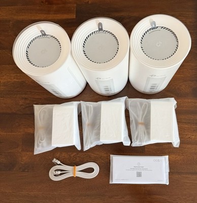 TP-Link Deco 7 BE11000  Mesh Wi-Fi Router System 3-Pack White, Tri-Band be65 pro