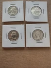 Washington quarters 90% silver 4 coins 2- 1962 and 2-1964
