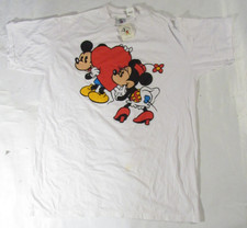 Vintage 1996 Disney Mickey  Minnie Mouse White Shirt OSFA - NWT